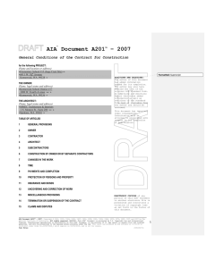 AIA Document A201 – 2007 General Conditions of the Contract for Construction