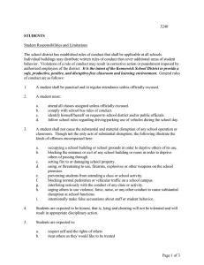 3240 Student Responsibilities and Limitations