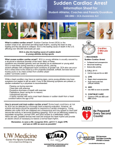 Sudden Cardiac Arrest Information Sheet for Student-Athletes, Coaches and Parents/Guardians