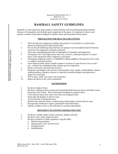BASEBALL SAFETY GUIDELINES