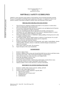 SOFTBALL SAFETY GUIDELINES