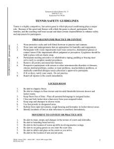 TENNIS SAFETY GUIDELINES