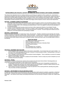 EXTRACURRICULAR ATHLETIC / ACTIVITY INFORMATION, EXPECTATIONS &amp; ANTI-HAZING AGREEMENT