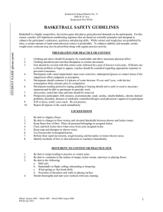 BASKETBALL SAFETY GUIDELINES