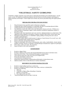 VOLLEYBALL SAFETY GUIDELINES