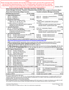 EASTERN MICHIGAN UNIVERSITY ARTICULATION GUIDE January 2012