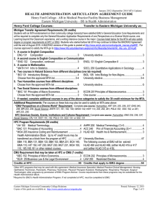 HEALTH ADMINISTRATION ARTICULATION AGREEMENT GUIDE