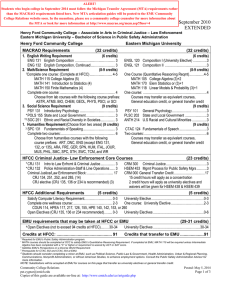 EASTERN MICHIGAN UNIVERSITY ARTICULATION GUIDE September 2010