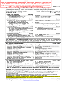 EASTERN MICHIGAN UNIVERSITY  ARTICULATION GUIDE