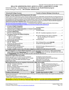 HEALTH ADMINISTRATION ARTICULATION AGREEMENT GUIDE BS in Health Administration
