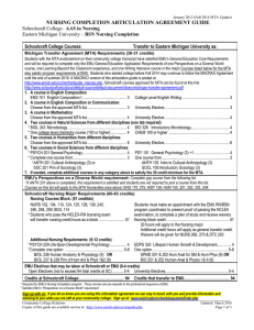 NURSING COMPLETION ARTICULATION AGREEMENT GUIDE AAS in Nursing BSN Nursing Completion