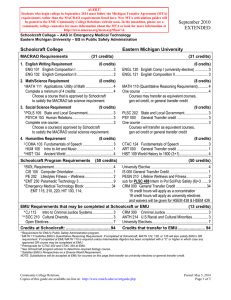 EASTERN MICHIGAN UNIVERSITY ARTICULATION GUIDE September 2010