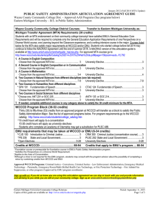 PUBLIC SAFETY ADMINISTRATION ARTICULATION AGREEMENT GUIDE