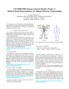 CSCI498B/598B Human-Centered Robotics Project 2: Skeleton-Based Representations for Human Behavior Understanding