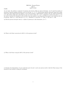 PHGN341: Thermal Physics Quiz 8 April 19, 2013 NAME: