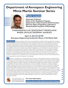 Department of Aerospace Engineering Minta Martin Seminar Series Paulo Lozano