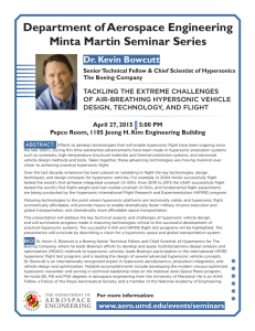 Department of Aerospace Engineering Minta Martin Seminar Series Dr. Kevin Bowcutt