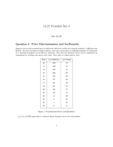 14.27 Problem Set 3 Question 1: Price Discrimination and Surfboards. Due 10/29