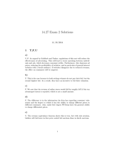 14.27 Exam 2 Solutions 1 T,F,U 11/19/2014