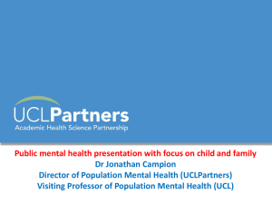 Public mental health presentation with focus on child and family