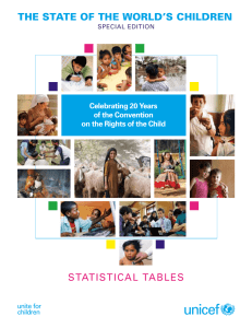 STATISTICAL TABLES THE STATE OF THE WORLD’S CHILDREN Celebrating 20 Years
