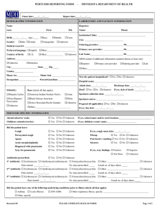 PERTUSSIS REPORTING FORM     -
