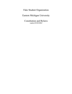 Fake Student Organization  Eastern Michigan University Constitution and Bylaws