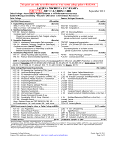 EASTERN MICHIGAN UNIVERSITY ARTICULATION GUIDE September 2011