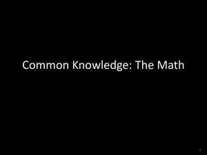 Common Knowledge: The Math 1