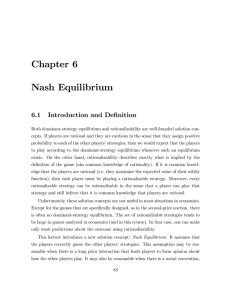 Chapter  6 Nash  Equilibrium