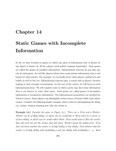 Chapter  14 Static  Games  with  Incomplete Information