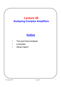 Lecture Analyzing Outline •