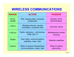 WIRELESS COMMUNICATIONS RANGE PASSIVE ACTIVE
