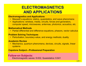 ELECTROMAGNETICS AND APPLICATIONS