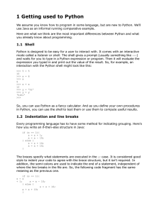 1 Getting used to Python