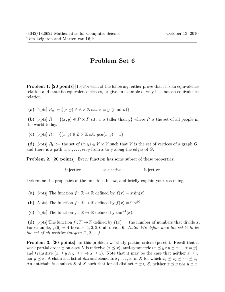 Problem Set 6