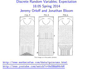 Random Variables; Expectation Discrete Spring 2014 18.05
