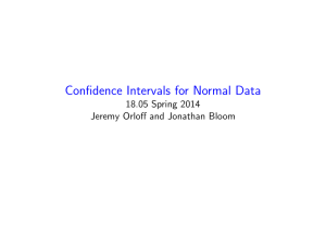Intervals for Normal Data Conﬁdence Spring 2014 18.05