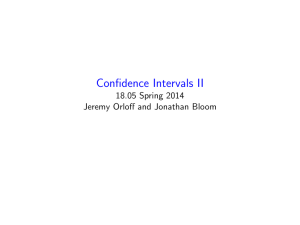 Intervals II Conﬁdence Spring 2014 18.05