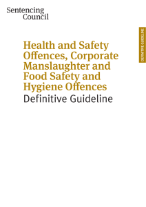 Health and Safety Offences, Corporate Manslaughter and Food Safety and