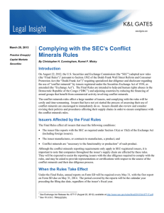 Complying with the SEC’s Conflict Minerals Rules Introduction