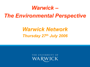 – Warwick The Environmental Perspective Warwick Network