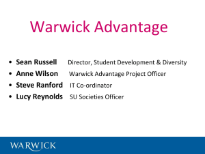 Warwick Advantage Sean Russell Anne Wilson Steve Ranford