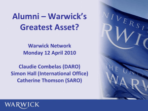 Alumni – Warwick’s Greatest Asset?