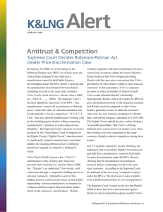 Alert K&amp;LNG Antitrust &amp; Competition Supreme Court Decides Robinson-Patman Act
