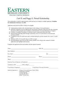 Carl D. and Peggy G. Pursell Scholarship