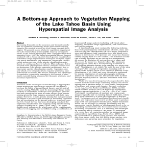 A Bottom-up Approach to Vegetation Mapping Hyperspatial Image Analysis Abstract