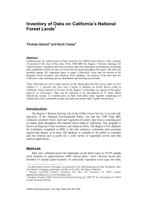 Inventory of Oaks on California’s National Forest Lands  Thomas Gaman