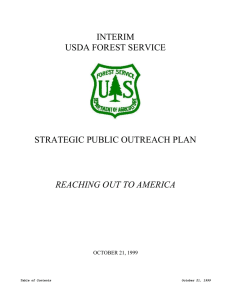 INTERIM USDA FOREST SERVICE  STRATEGIC PUBLIC OUTREACH PLAN