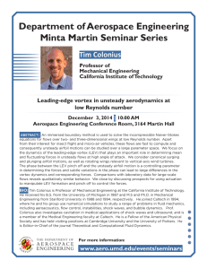 Department of Aerospace Engineering Minta Martin Seminar Series Tim Colonius